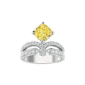 CHAUMET JOSEPHINE YELLOW DIAMOND SILVER RING
