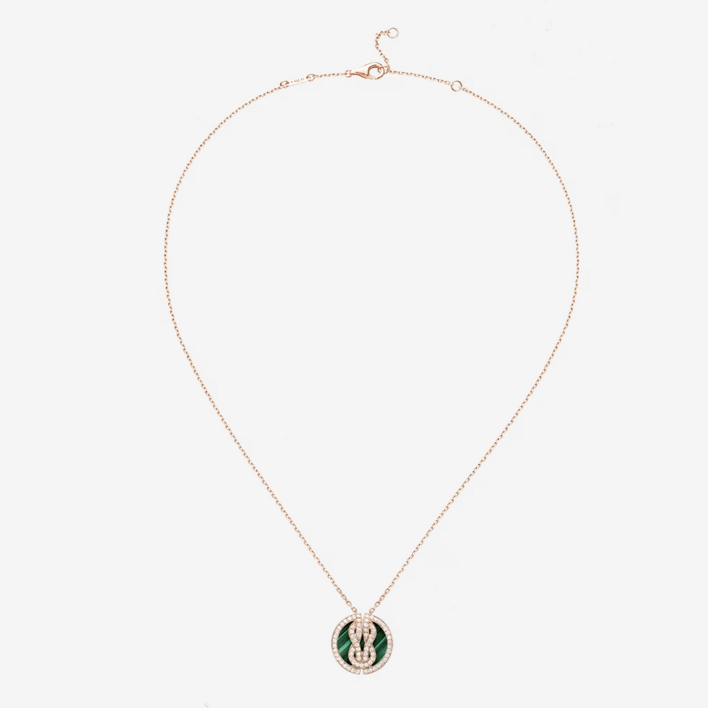 FRED CHANCE INFINIE LUCKY MEDALS PINK GOLD NECKLACE