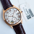 CARTIER DRIVE DE CARTIE SECOND TIME ROSE GOLD CASE LEATHER
