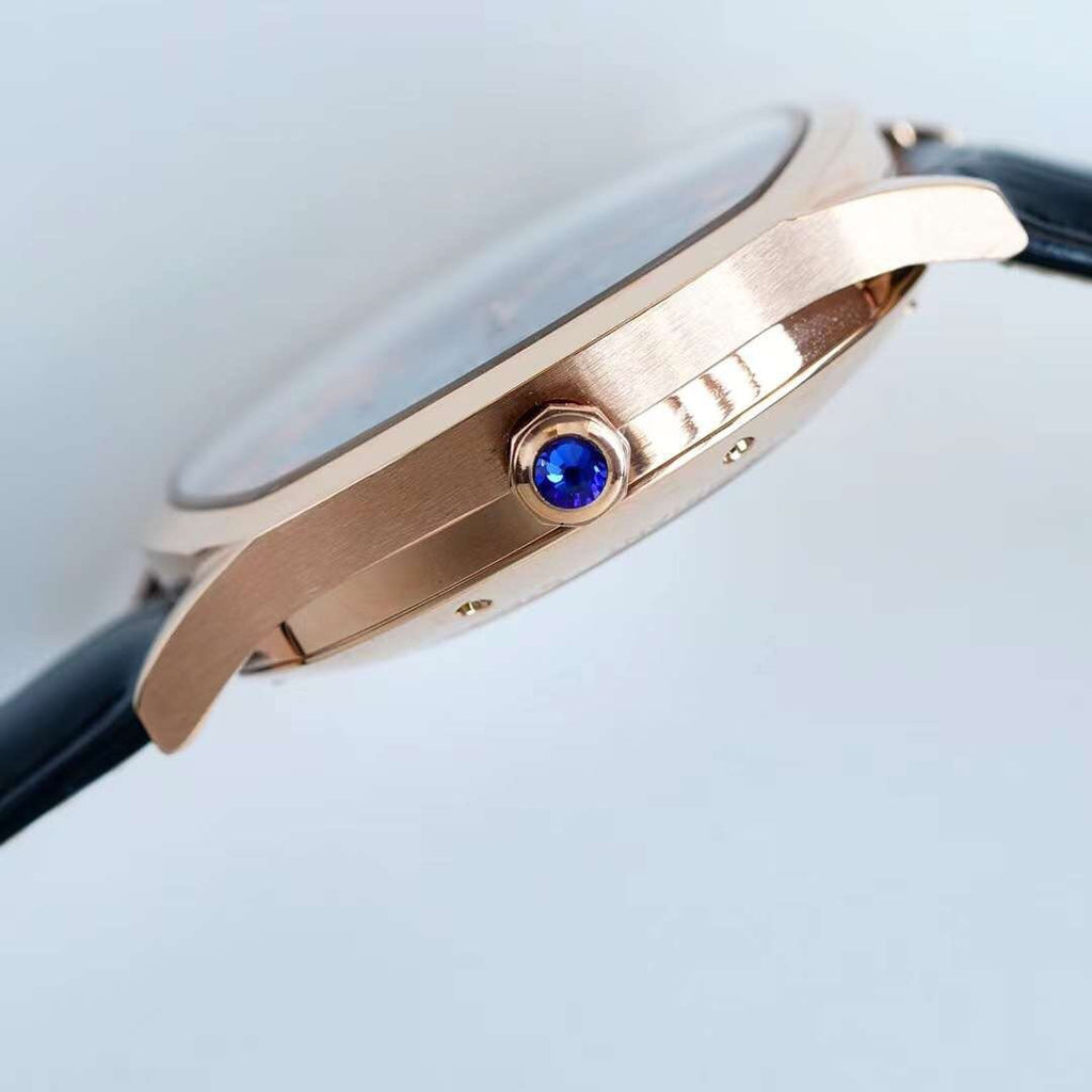 CARTIER DRIVE DE CARTIE SECOND TIME ROSE GOLD CASE LEATHER