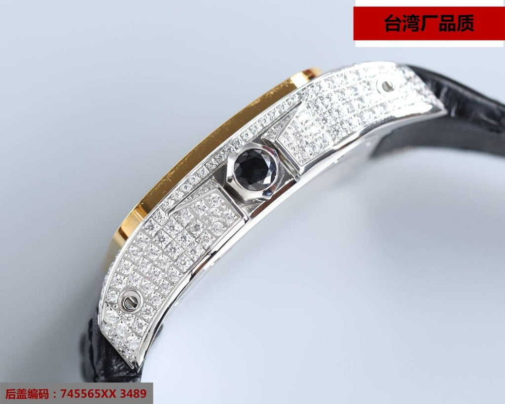 CARTIER SANTOS 100XL 42MM DIAMOND GOLD BEZEL