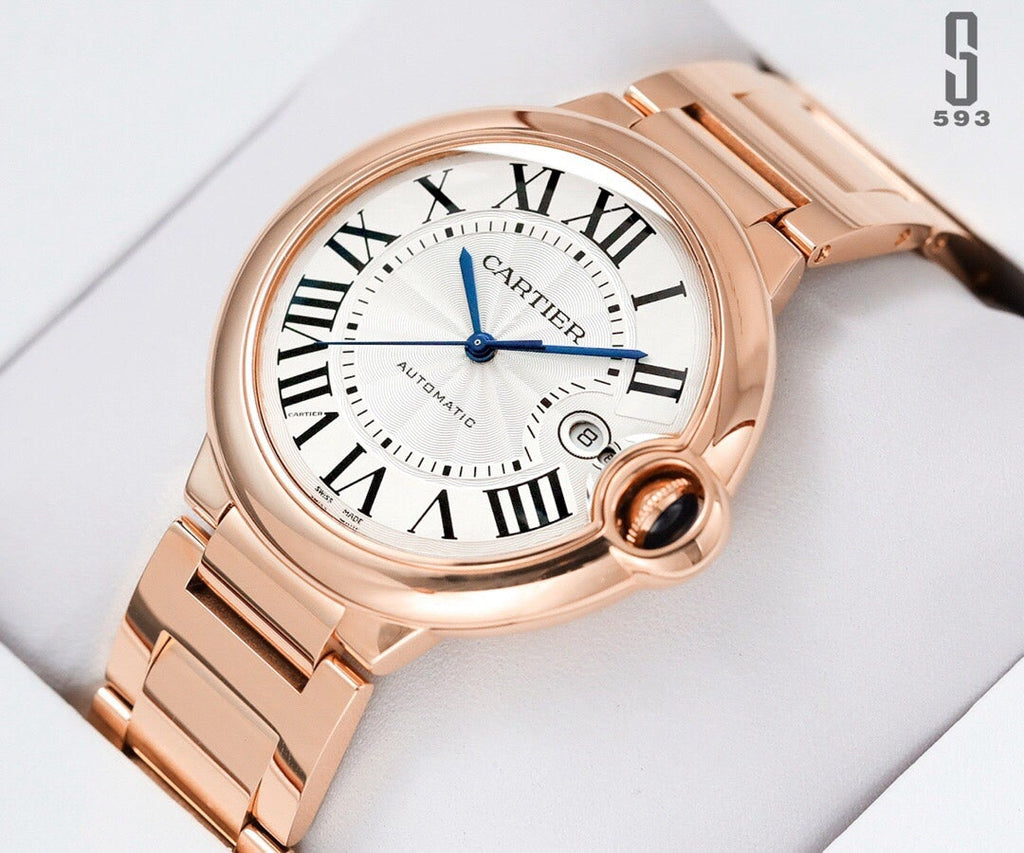 CARTIER BALLON BLEU DATE ROSE GOLD WHITE DIAL