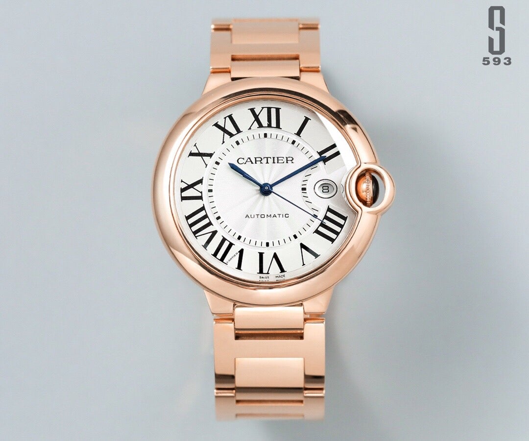 CARTIER BALLON BLEU DATE ROSE GOLD WHITE DIAL