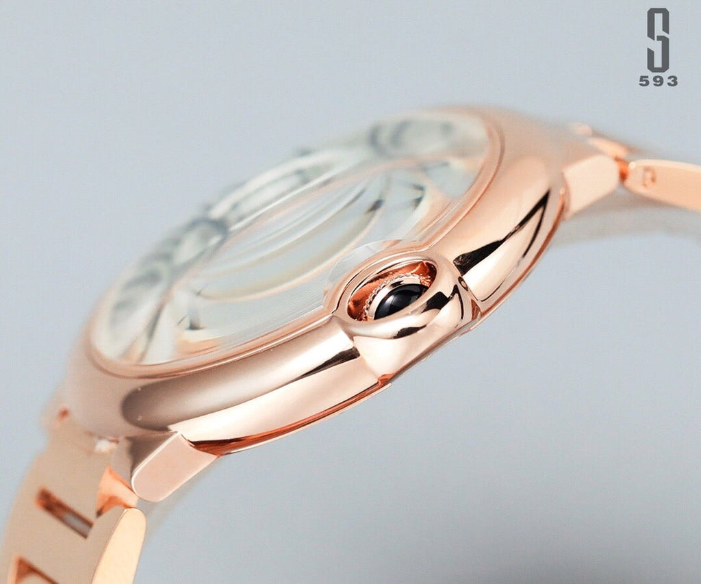 CARTIER BALLON BLEU DATE ROSE GOLD WHITE DIAL