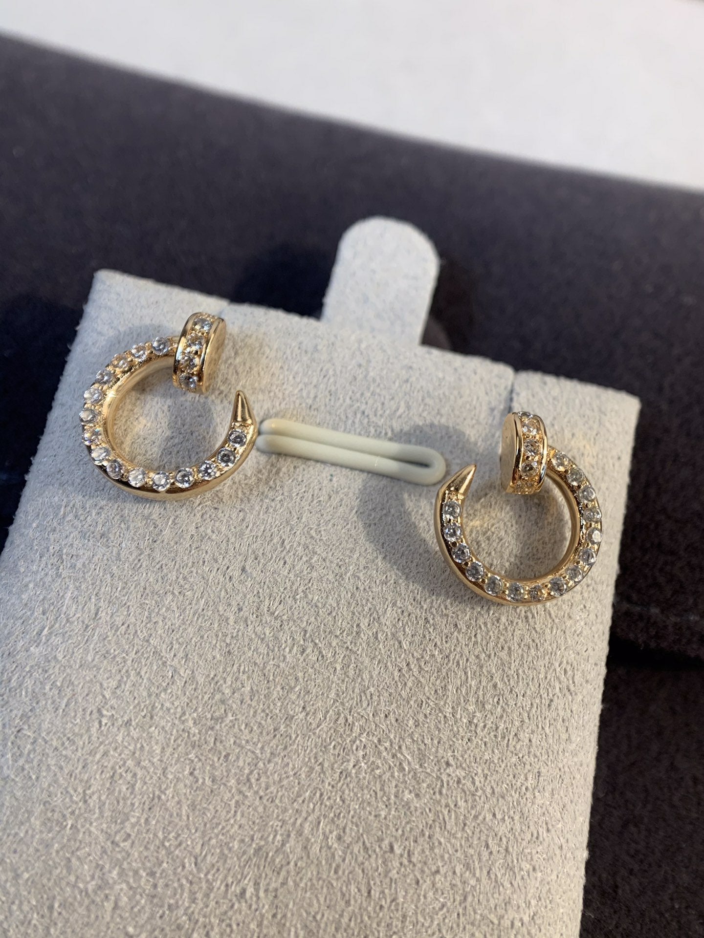 CARTIER JUSTE EARRINGS 3.65MM PINK GOLD DIAMONDS