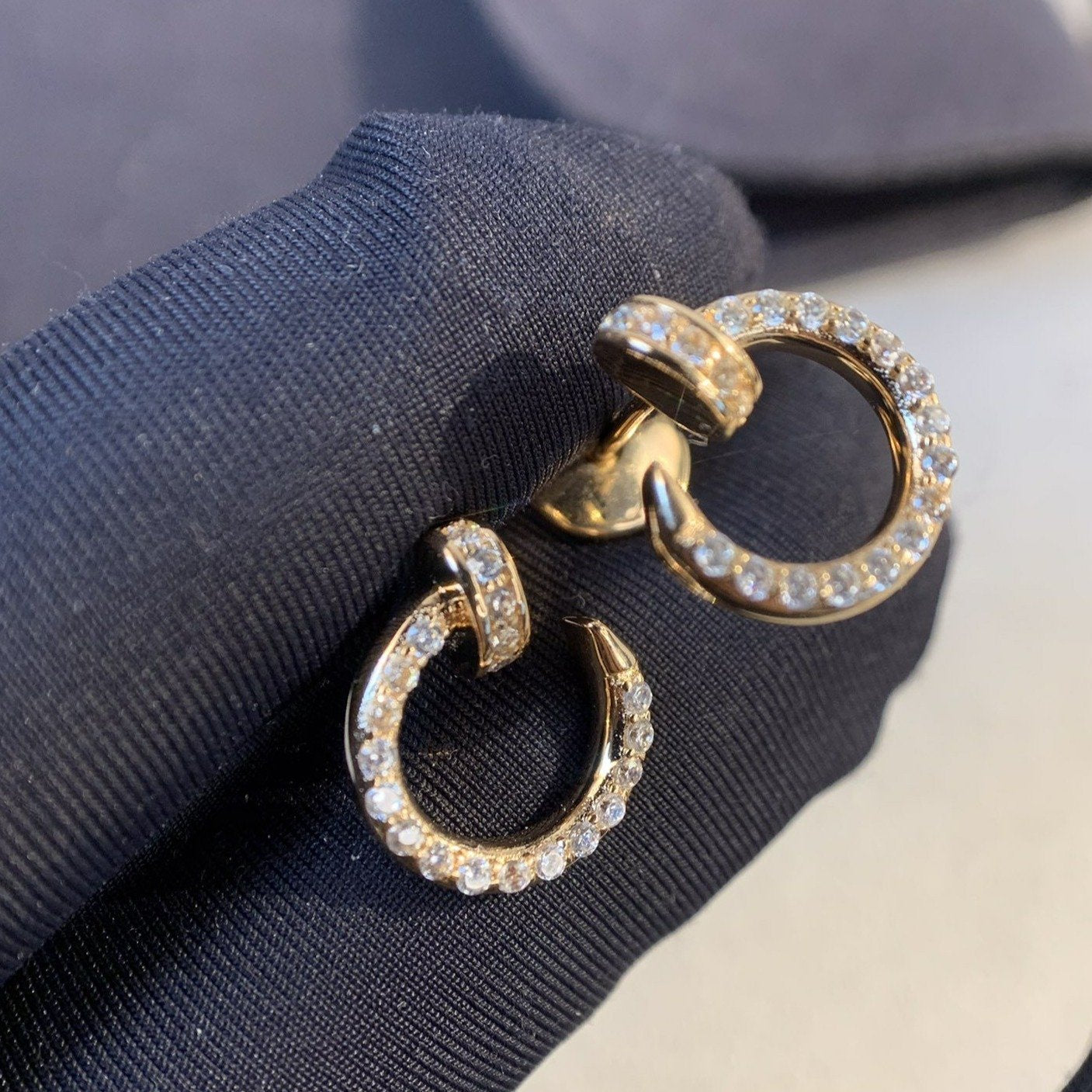 CARTIER JUSTE EARRINGS 3.65MM PINK GOLD DIAMONDS