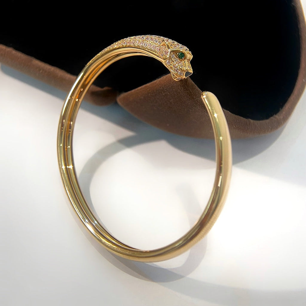 CARTIER PANTHERE GOLD DIAMOND OPEN BRACELET