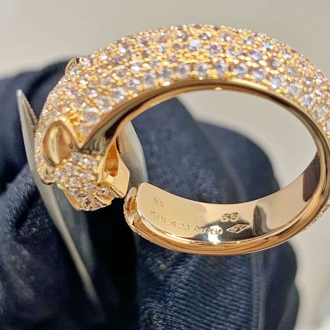 CARTIER PANTHERE PINK GOLD DIAMOND RING
