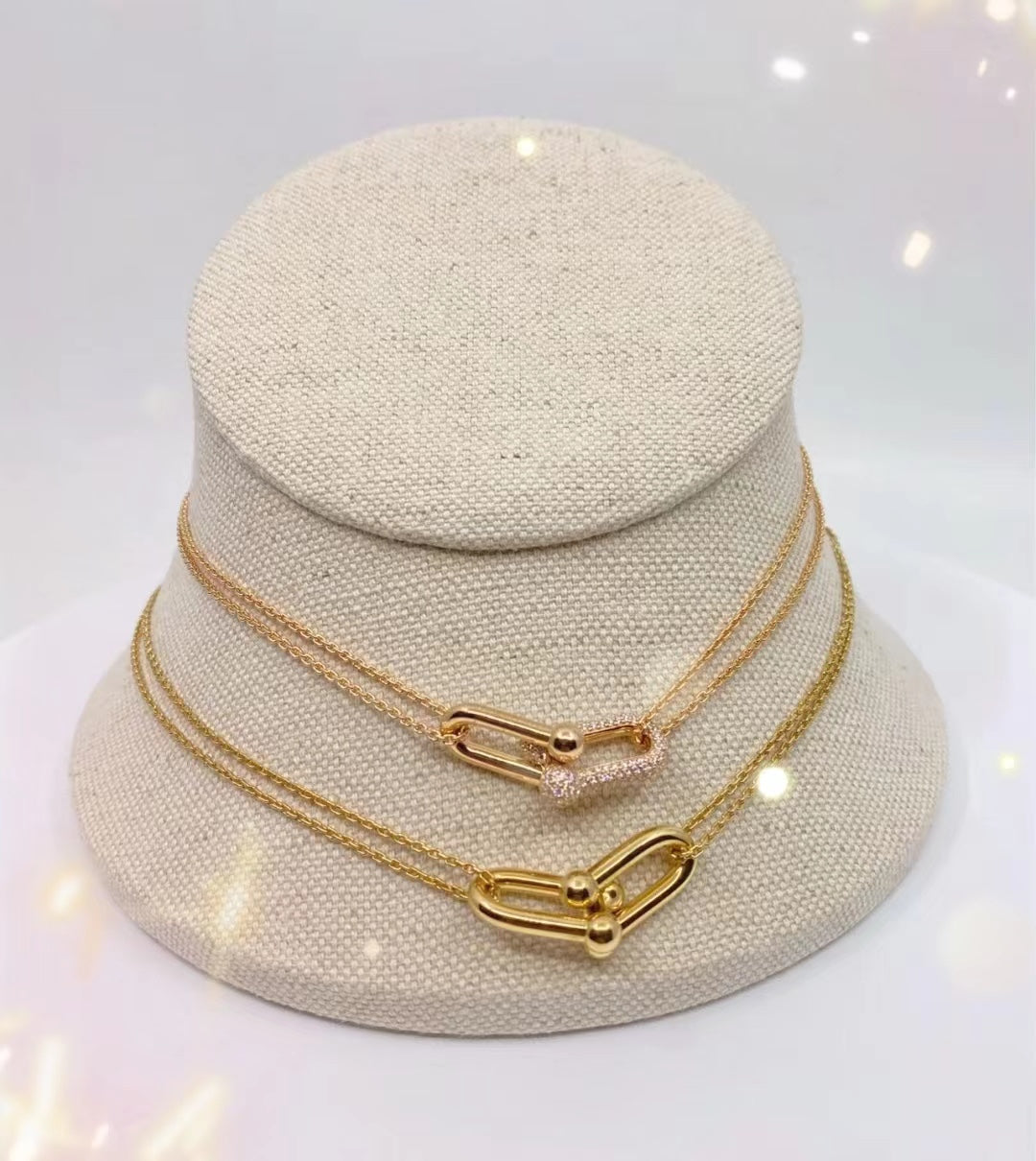 TIFFANY HARDWEAR GOLD DOUBLE LINK NECKLACE