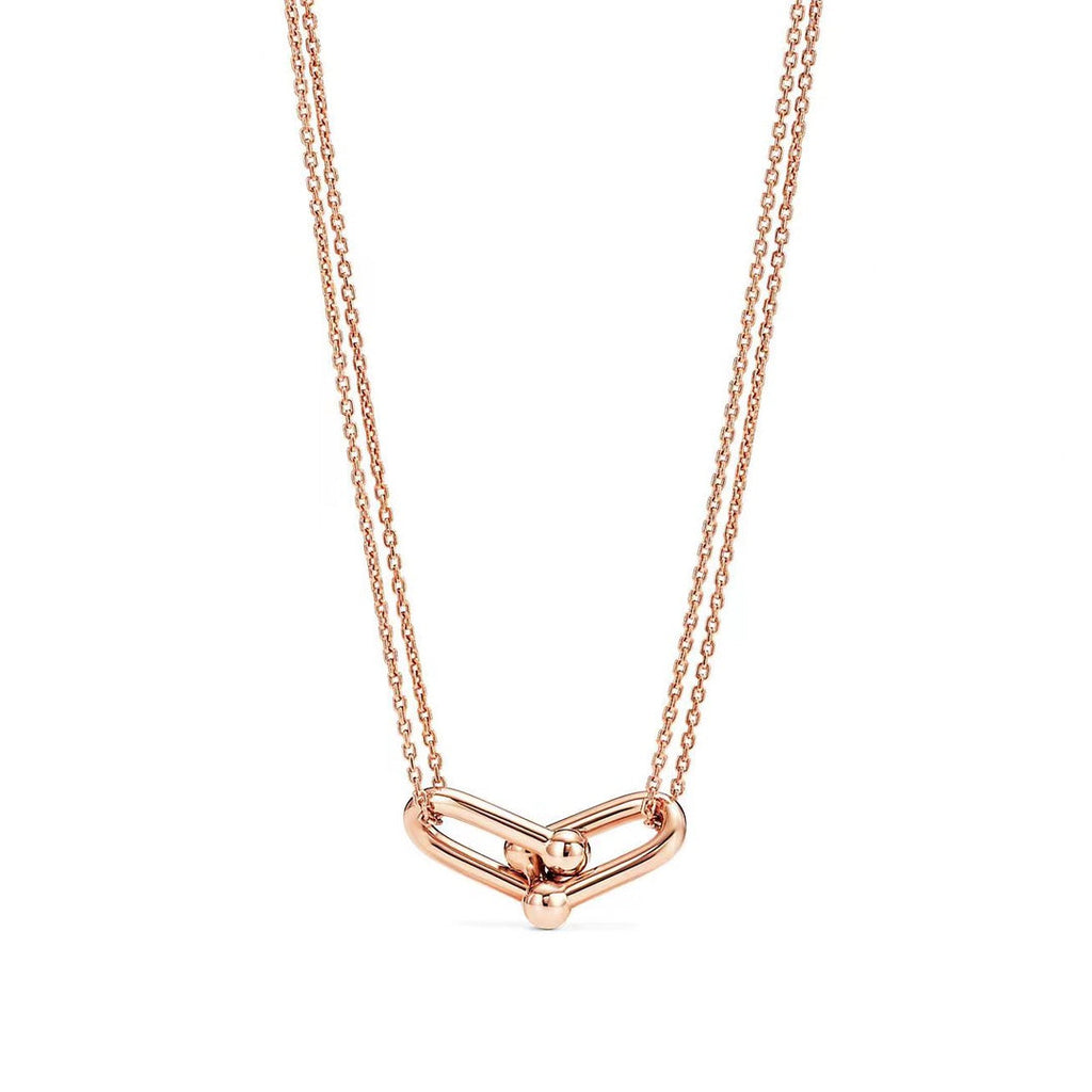 TIFFANY HARDWEAR GOLD DOUBLE LINK NECKLACE