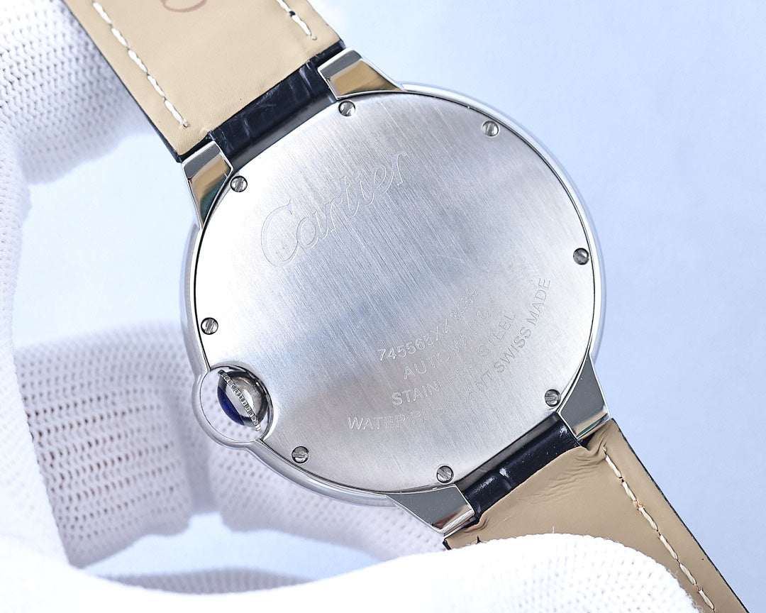 CARTIER BALLON BLEU 36MM OPEN HEART PINK DIAMOND NUMERALS