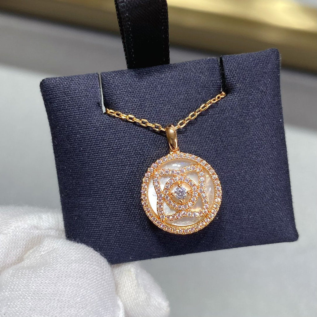 PIAGET LOTUS PINK GOLD MOP DIAMOND NECKALCE