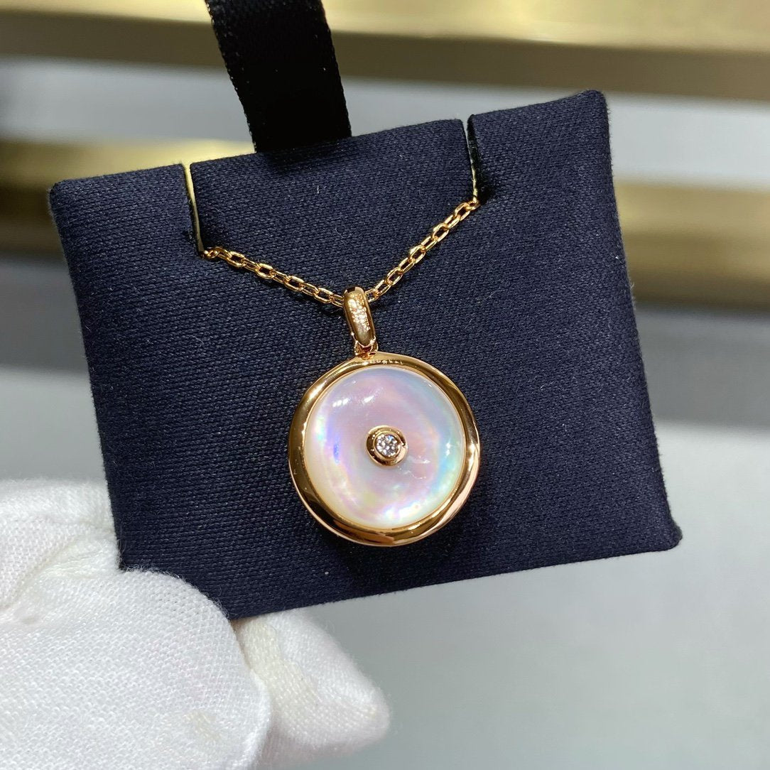 PIAGET LOTUS PINK GOLD MOP DIAMOND NECKALCE
