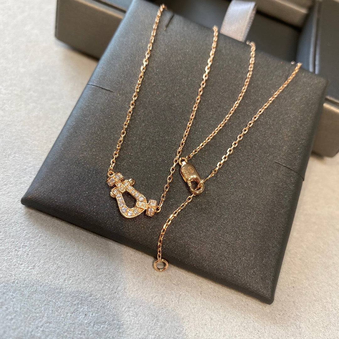 FRED FORCE 10 DIAMOND PINK GOLD NECKLACE MINI MODEL