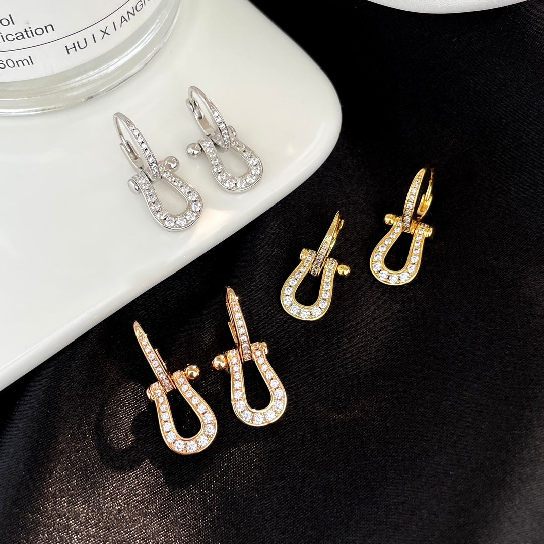 FRED FORCE 10 FULL DIAMOND DROP EARRINGS MEDIUM MODEL