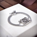 LOEWE PAVED ANAGRAM DOUBLE CHAIN SILVER BRACELET