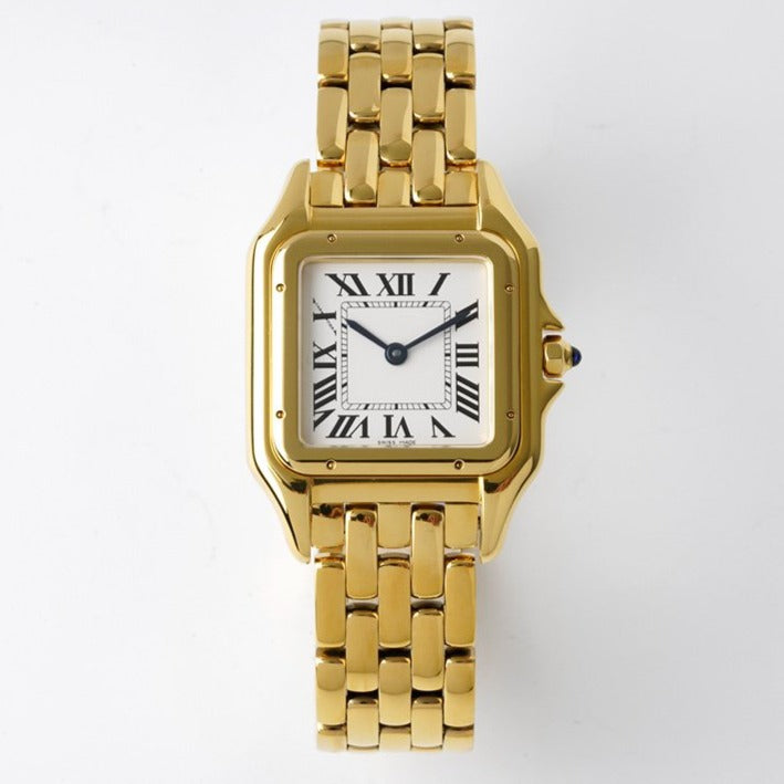 CARTIER PANTHERE 27MM GOLD CASE WHITE DIAL