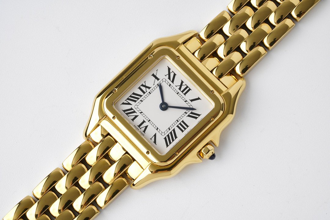 CARTIER PANTHERE 27MM GOLD CASE WHITE DIAL