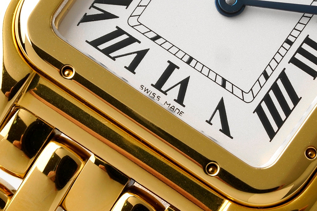 CARTIER PANTHERE 27MM GOLD CASE WHITE DIAL