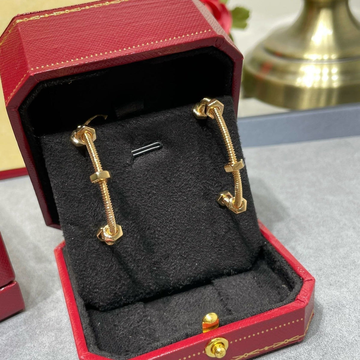 CARTIER ECROU LARGE HOOP EARRINGS