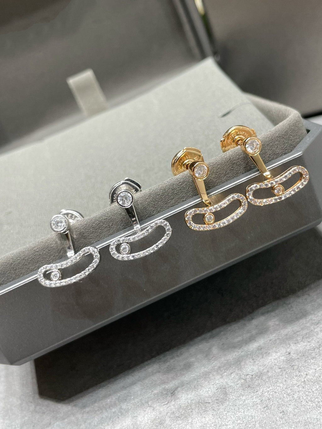 MESSIKA MOVE UNO PINK GOLD DIAMOND EARRINGS