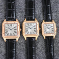 CARTIER SANTOS DUMONT LADY PINK GOLD CASE CROCODILE STRAP