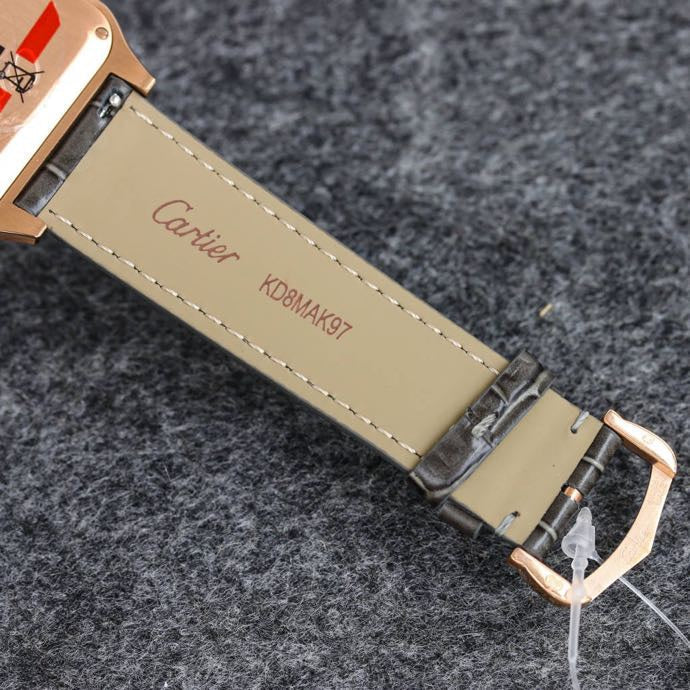 CARTIER SANTOS DUMONT LADY PINK GOLD CASE CROCODILE STRAP