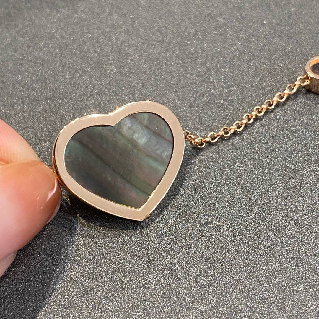 CHOPARD HAPPY HEART DARK MOP PINK GOLD BRACELET