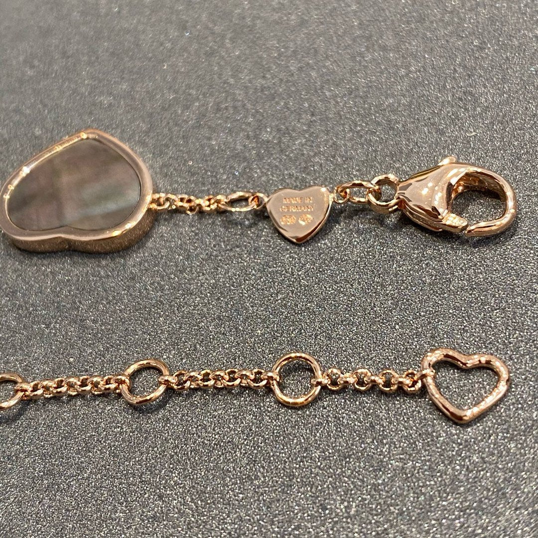 CHOPARD HAPPY HEART DARK MOP PINK GOLD BRACELET