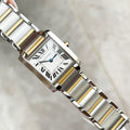 CARTIER TANK FRANCAISE 25 GOLD STEEL WHITE DIAL