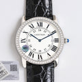 CARTIER RONDE SOLO STEEL BLACK LEATHER