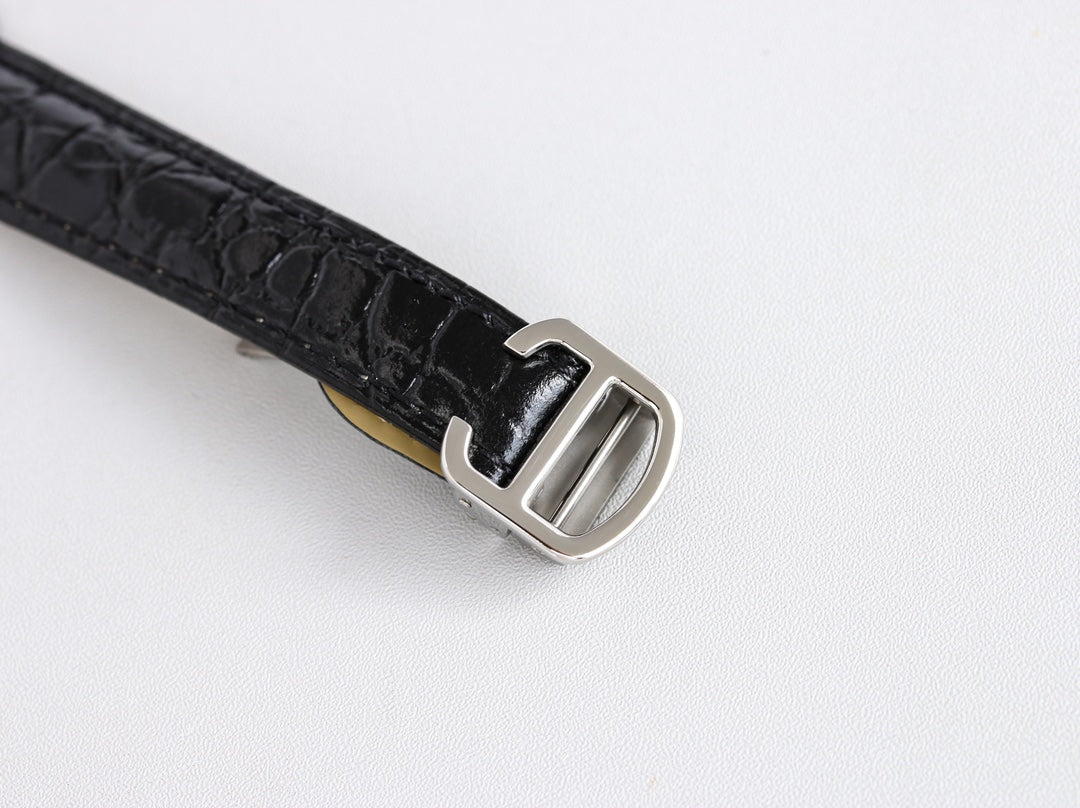 CARTIER RONDE SOLO STEEL BLACK LEATHER