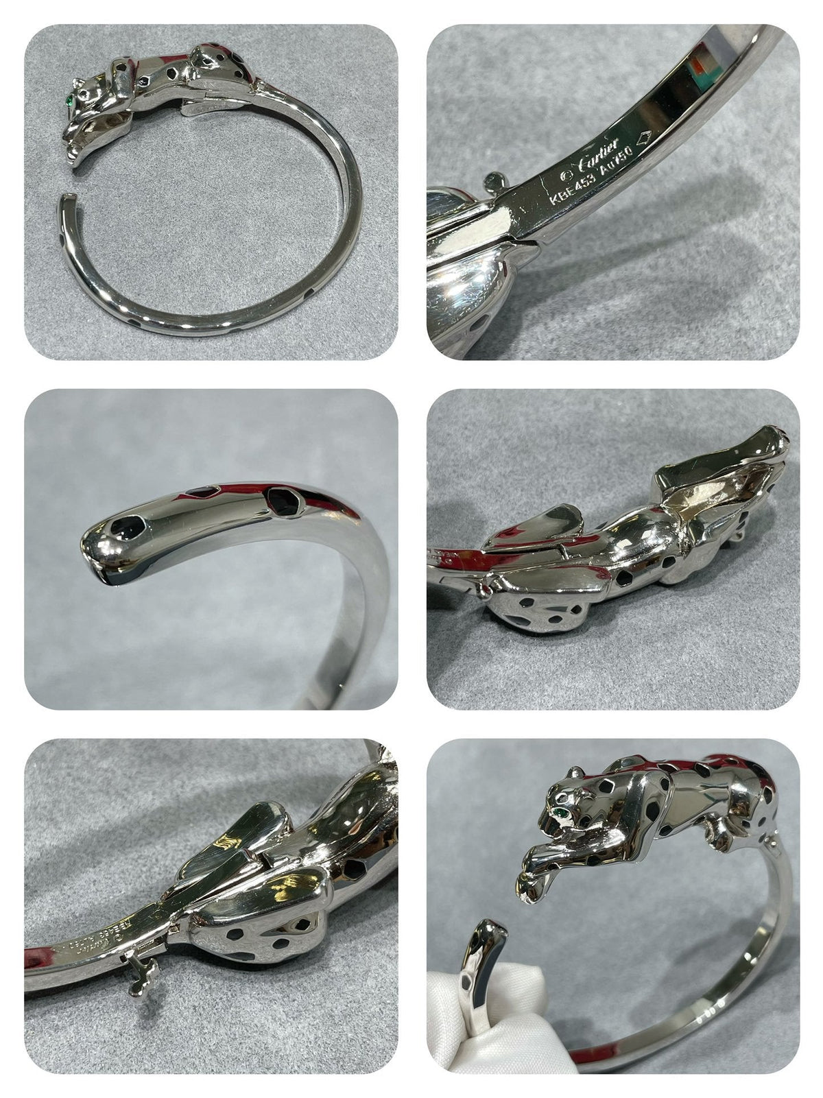 CARTIER PANTHERE SILVER ONYX OPEN BRACELET
