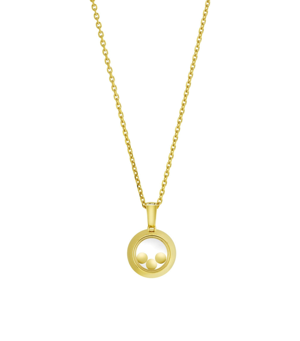 CHOPARD HAPPY PEDANT GOLD 3 DIAMOND NECKLACE