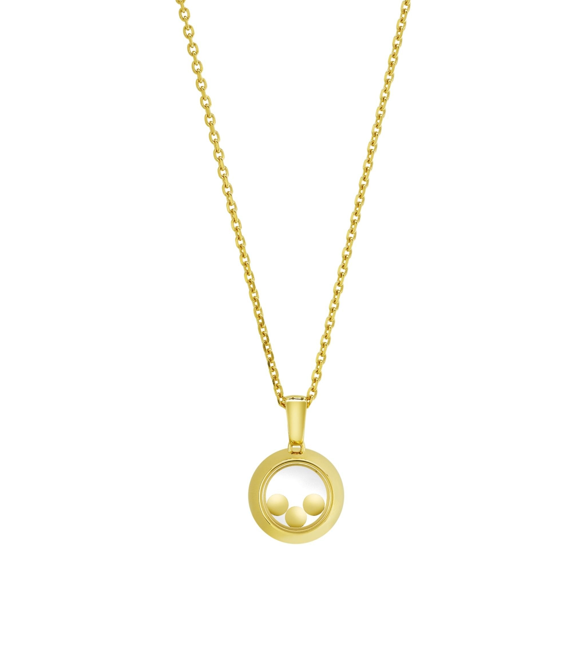 CHOPARD HAPPY PEDANT GOLD 3 DIAMOND NECKLACE