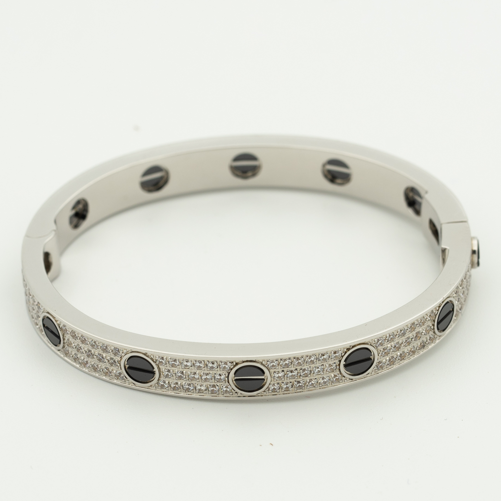 CARTIER LOVE BRACELET 6.1MM DIAMOND-CERAMIC