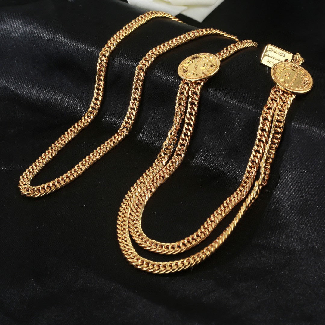 CHANEL 25S CHAIN BELT IN GOLD METALLIC 614473
