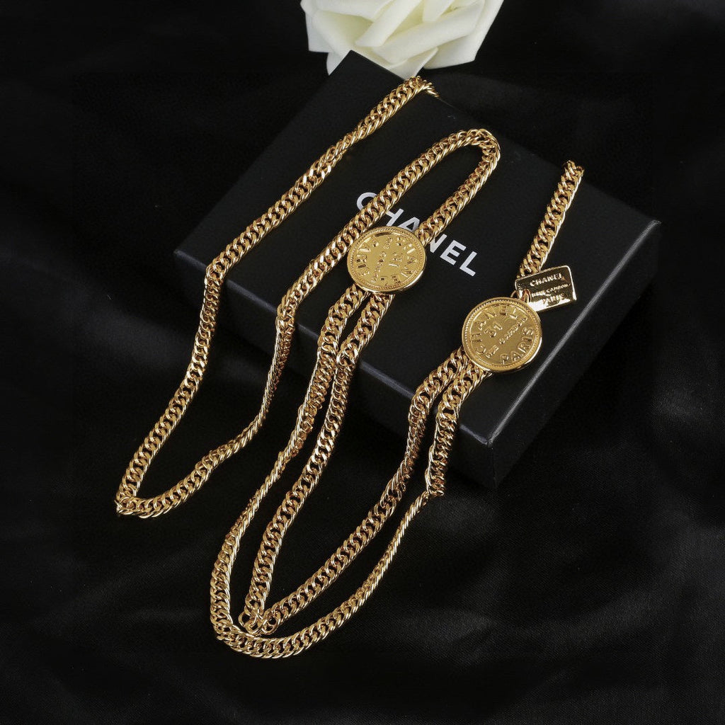 CHANEL 25S CHAIN BELT IN GOLD METALLIC 614473