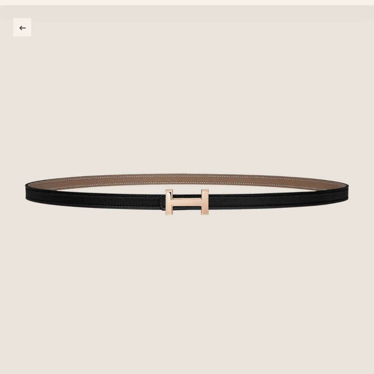 HERMES FOCUS BUCKLE & REVERSIBLE BLACK AND CAMEL BROWN LEATHER STRAP 13MM COPPER HARDWARE
