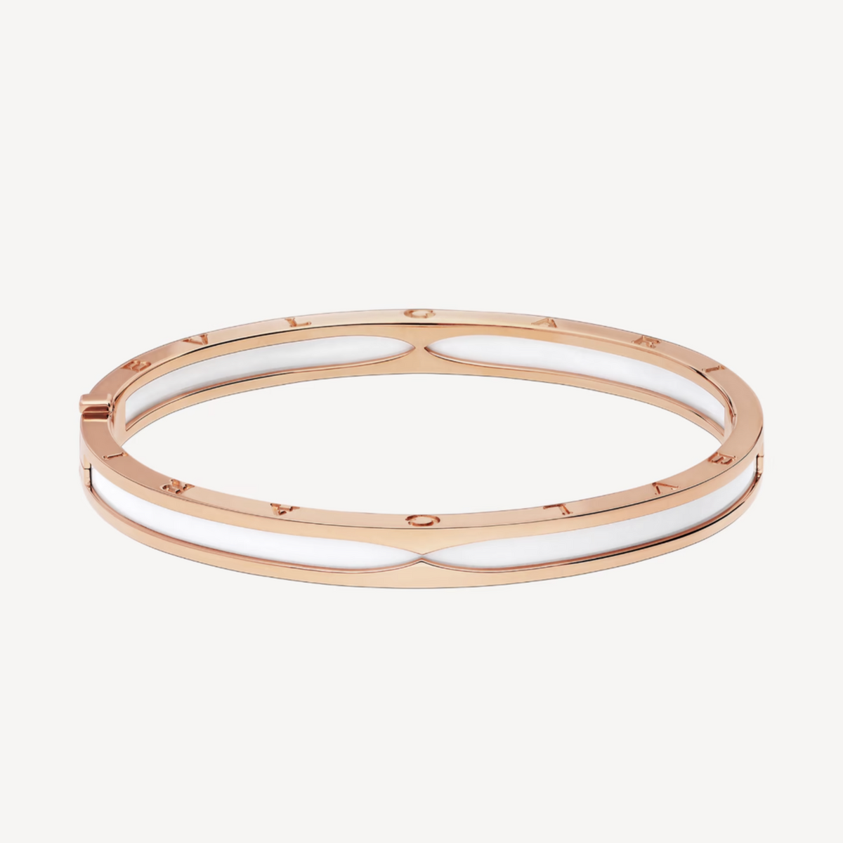 Bvlgari ZERO 1 PINK GOLD WITH WHITE CERAMIC BRACELET