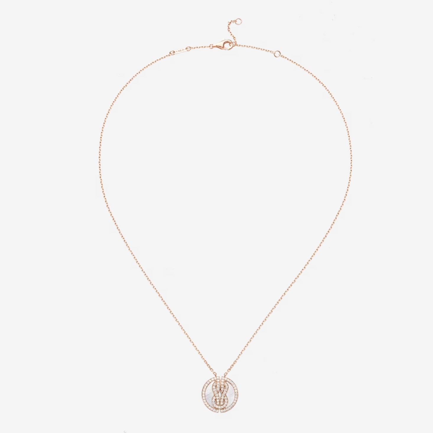 FRED CHANCE INFINIE LUCKY MEDALS PINK GOLD NECKLACE