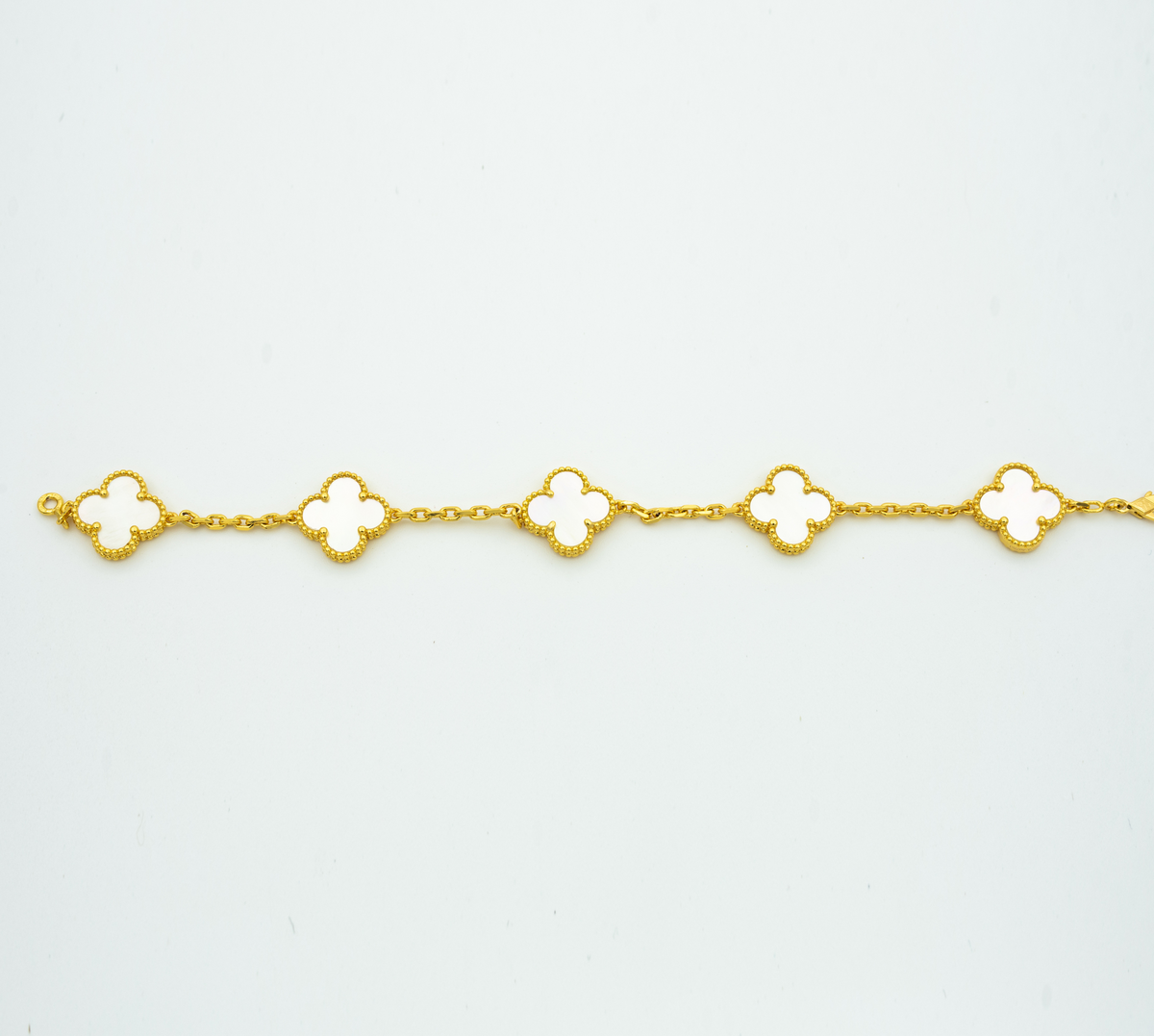 Van Cleef & Arpels CLOVER BRACELET 5 MOTIFS WHITE MOP