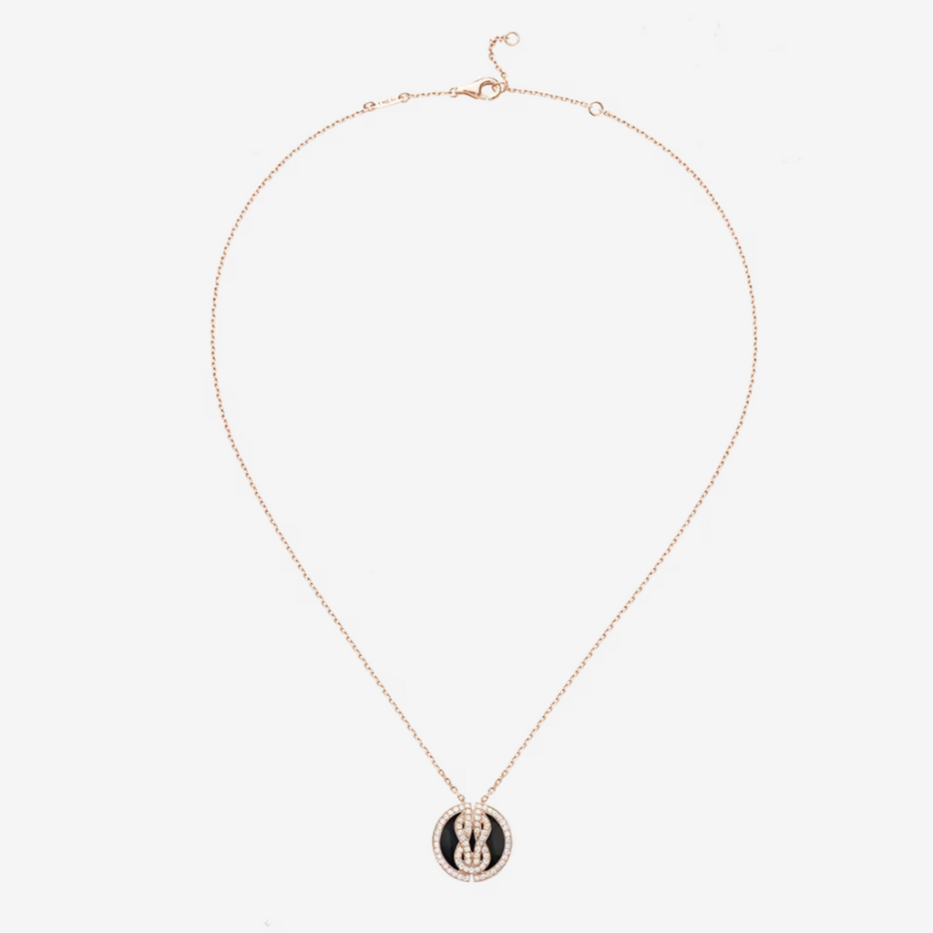 FRED CHANCE INFINIE LUCKY MEDALS PINK GOLD NECKLACE