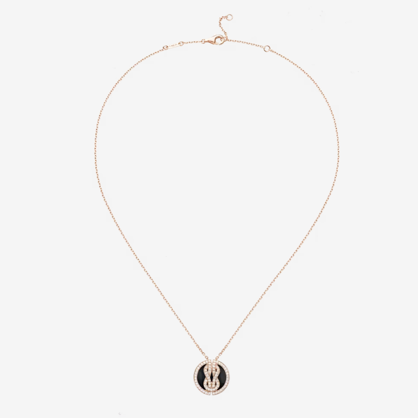 FRED CHANCE INFINIE LUCKY MEDALS PINK GOLD NECKLACE