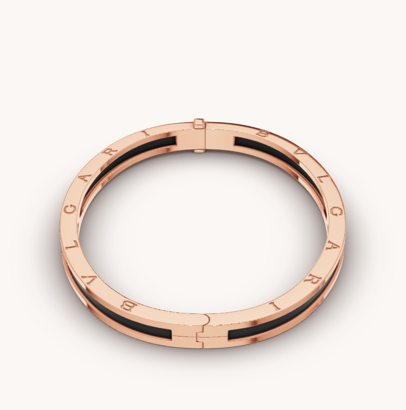 Bvlgari ZERO 1 PINK GOLD WITH BLACK CERAMIC BRACELET