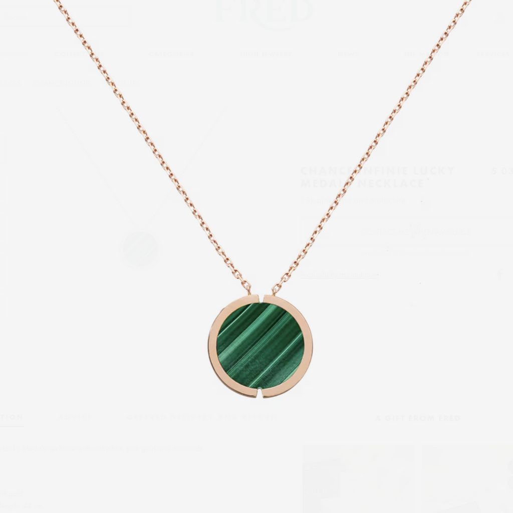 FRED CHANCE INFINIE LUCKY MEDALS PINK GOLD NECKLACE