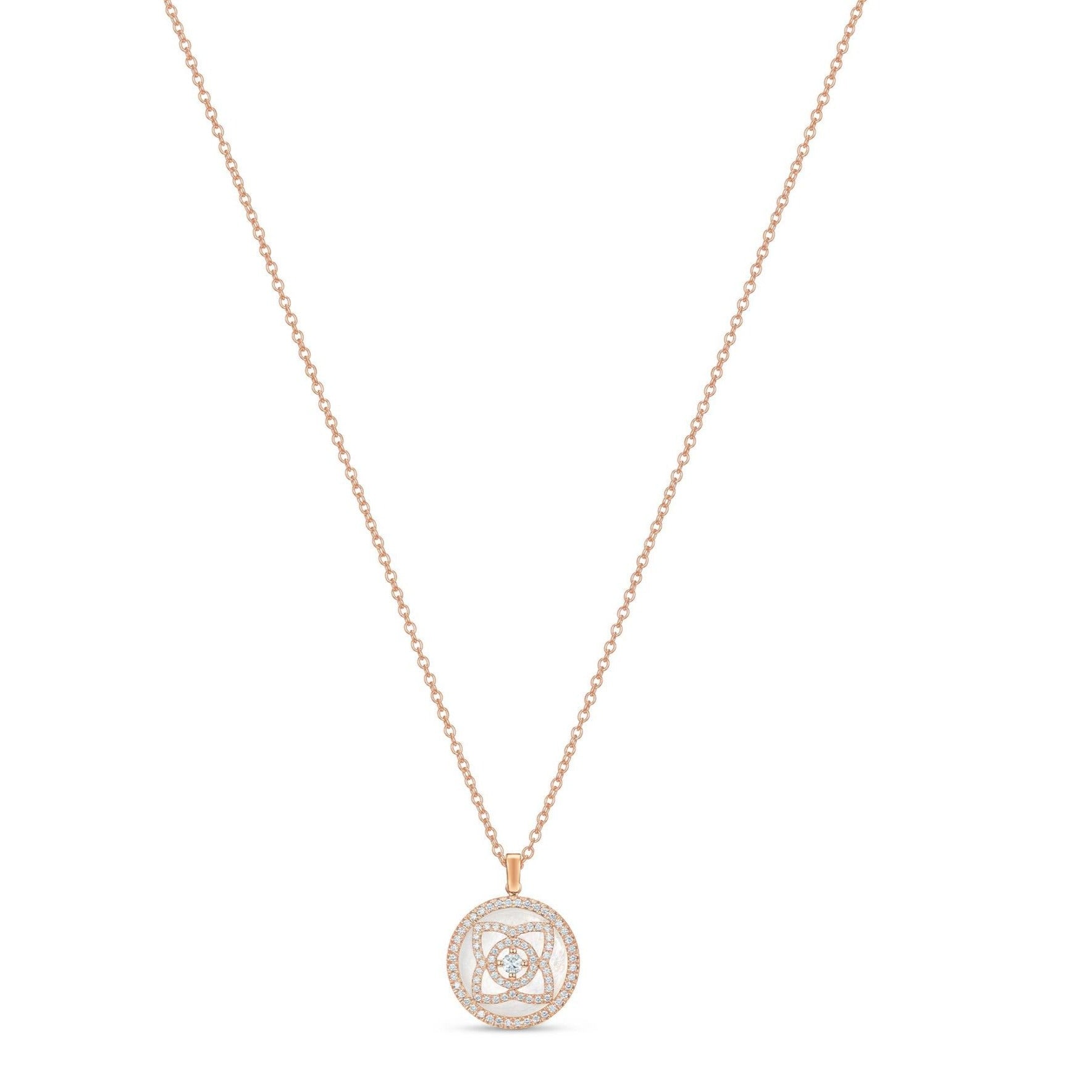 PIAGET LOTUS PINK GOLD MOP DIAMOND NECKALCE