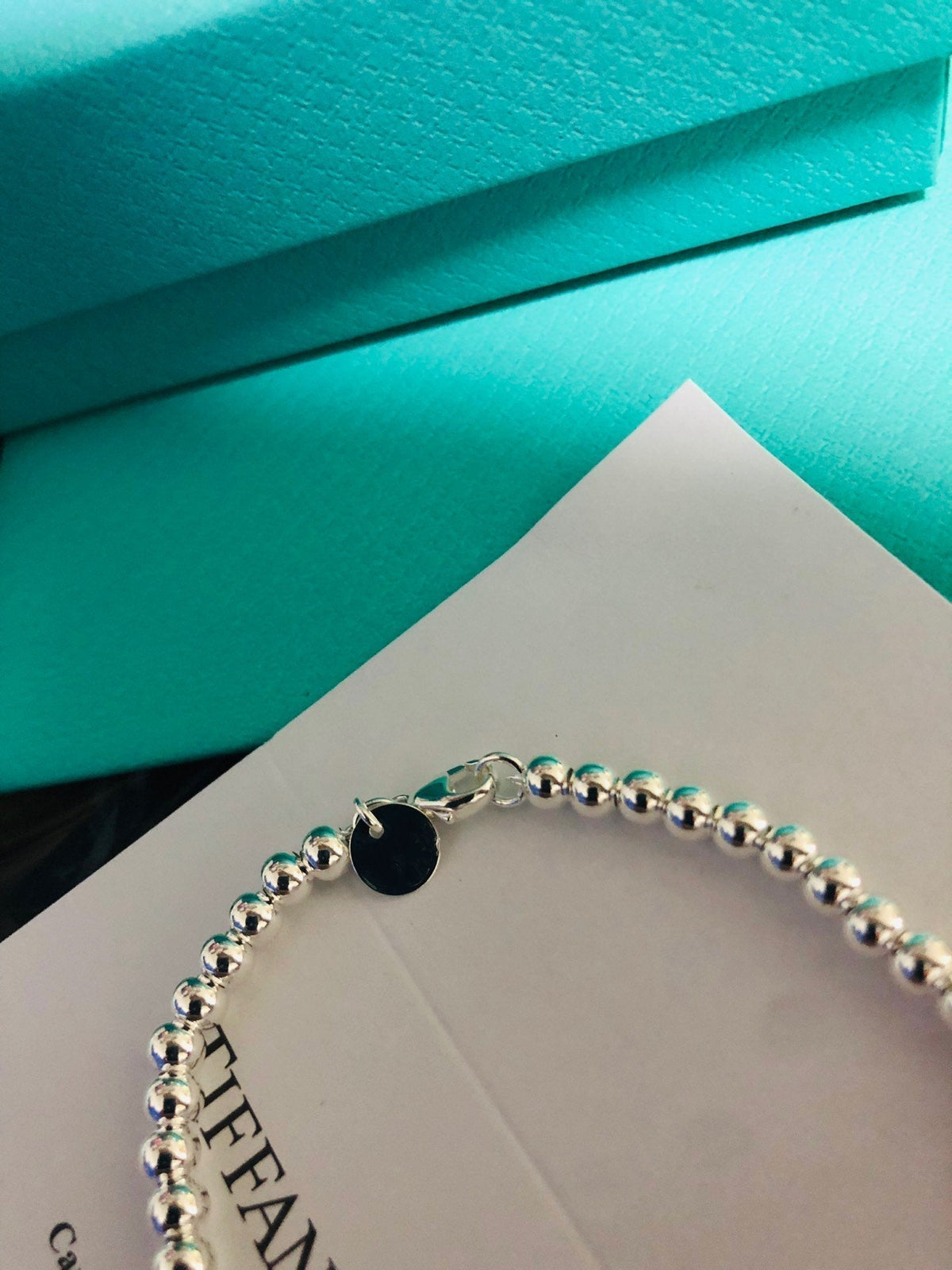 TIFFANY LOVE RED HEART TAG BEAD BRACELET