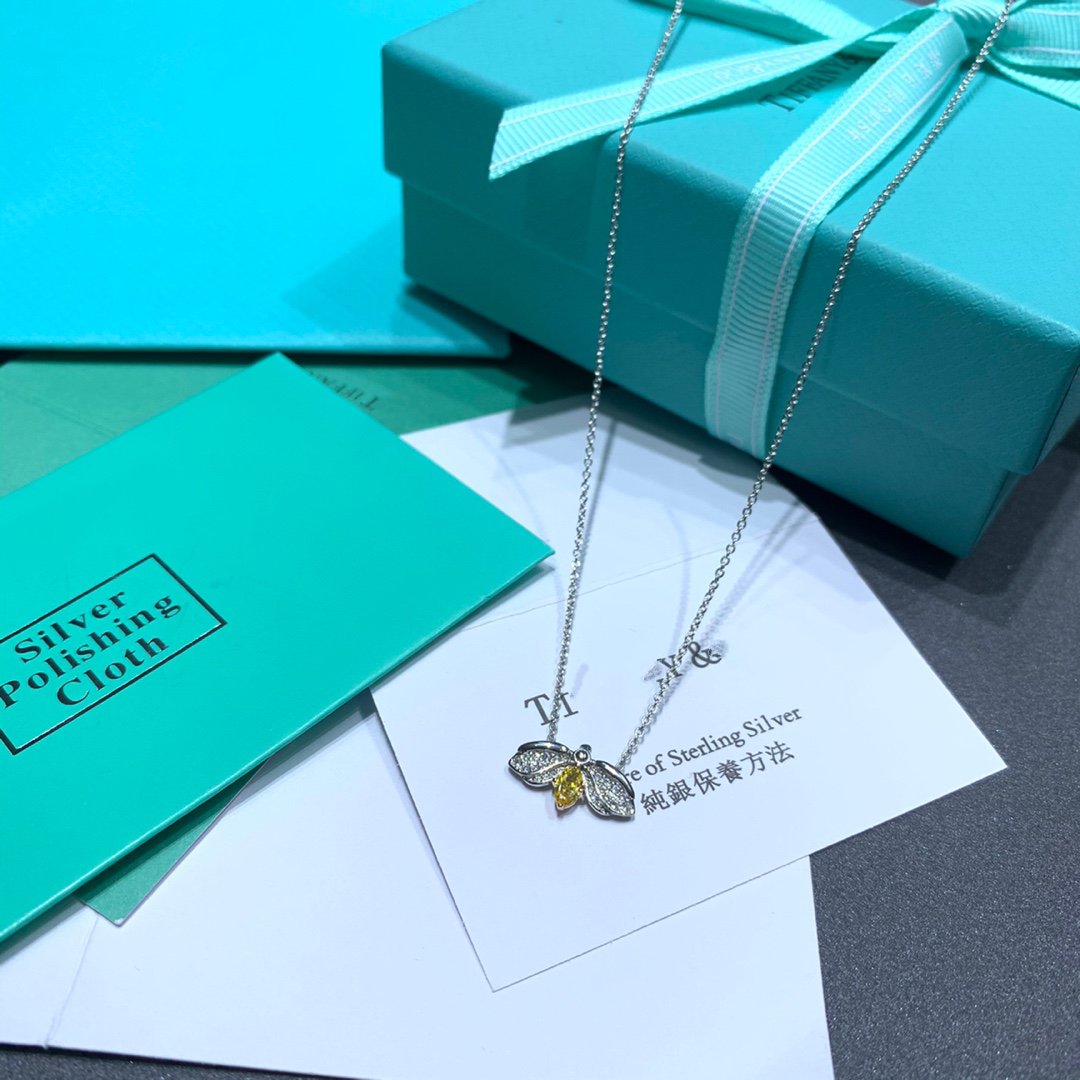 TIFFANY PAPER FLOWERS YELLOW DIAMOND FIREFLY PENDANT