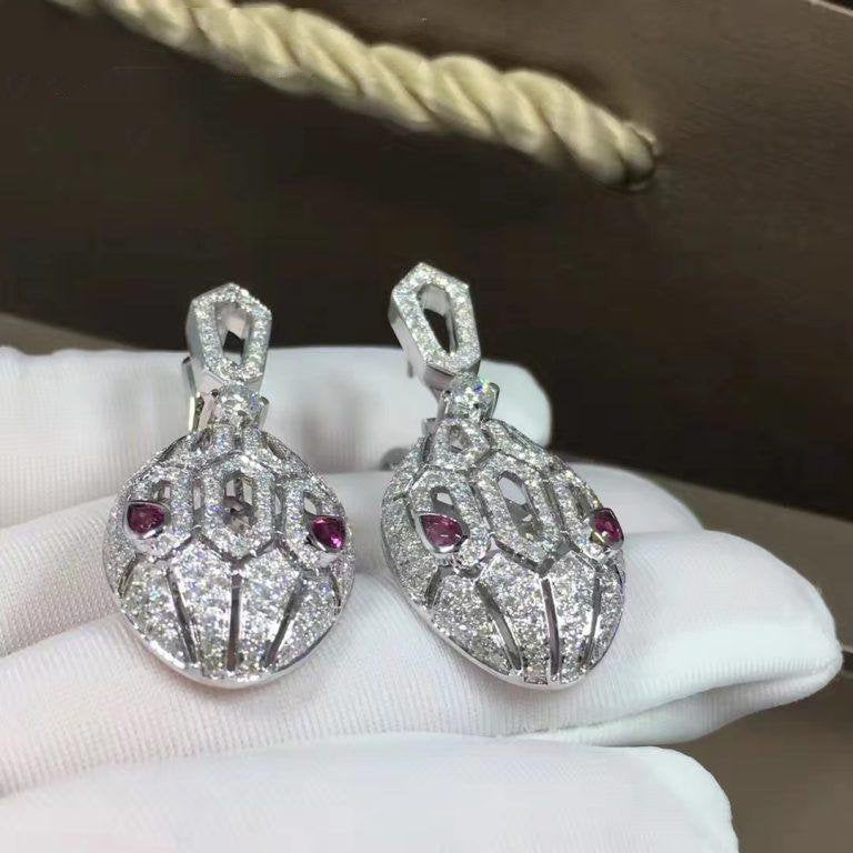 Bvlgari SERPENTI PINK DIAMOND EARRINGS